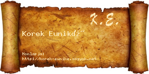 Korek Euniké névjegykártya